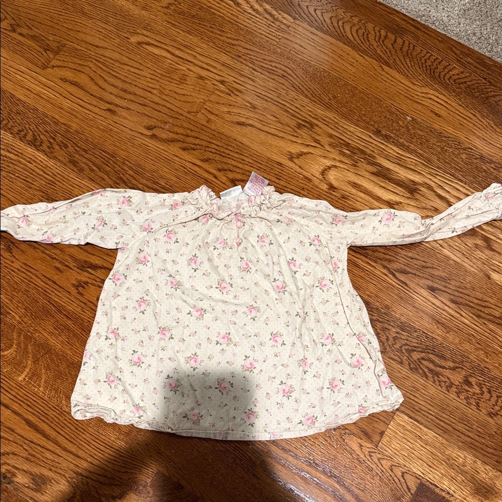 Maggie & Zoe Cream Floral Kids Blouse